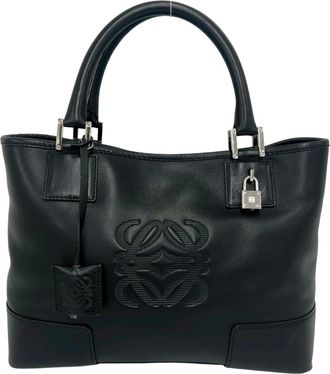 Loewe Black Leather Handbag Tote Bag (Pre-Owned)