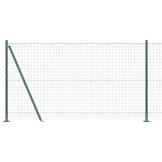 Berkfield Home Euro Fence with 7 Flanged Posts 1.2x10 m Galvanised Steel in Green