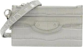 Balenciaga Pre-owned Mini Bags, female, Gray, Size: ONE SIZE Pre-owned Leather Coin Case