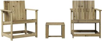 vidaXL Juego De Muebles De Jard&iacute;n 3 Pzas Madera De Pino Impregnada Vidaxl