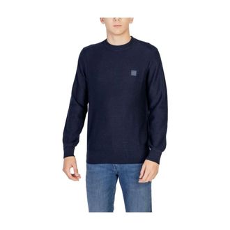 HUGO BOSS Jersey de cuello redondo con textura - Knitwear - Hombre - Azul - S