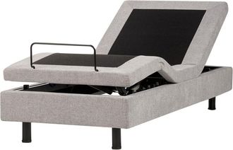 Beliani Beliani - Letto elettrico matrimoniale tessuto grigio chiaro regolabile con telecomando senza testiera 80x200 cm Duke ii