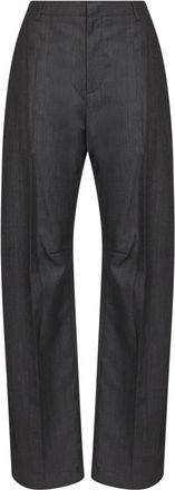 Maison Margiela Broeken, Dames, Grijs, 2Xs, Katoen, Wijde Pantalon met Tailoring
