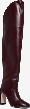 Stuart Weitzman Glattlederstiefel mit Absatz Babette Tubo 85