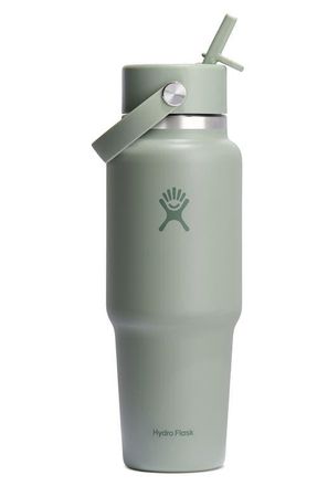 Hydro Flask 32-Ounce Wide Mouth Travel Bottle with Flex Straw Cap in Agave at Nordstrom