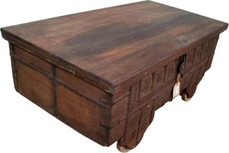 Wanderlust Deco Mesa ba&uacute;l de madera y metal marr&oacute;n 106x59x49h cm