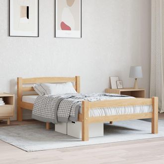 vidaXL Estructura De Cama Sin Colch&oacute;n Madera Maciza De Pino 90x200 Cm Vidaxl