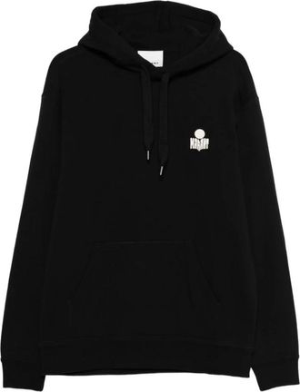 Isabel Marant Isabel Marant, Hoodies, male, Black, Size: XL Matte Logo-embroidered Hoodie
