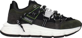 Versace Gray Leather Mens Sneakers