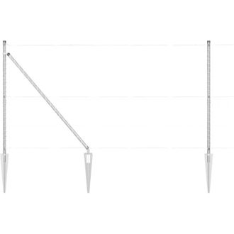 vidaXL Poste De Cerca 26 Pcs Plateado 3.2 X 3.2 X 140 Cm Acero Vidaxl