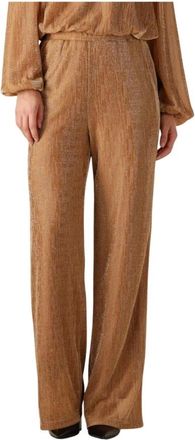 Amaya Amsterdam Broeken, Dames, Bruin, S, Gouden Wijde Broek Mikki