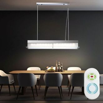 Globo Lighting Lampada a sospensione lampada a sospensione lampada a sospensione lampada da sala da pranzo, telecomando cct, luce diurna vetro cromato trasparente