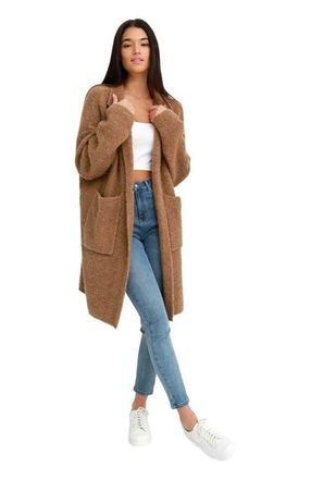 Belle & Bloom Days Go By Sustainable Blazer Cardigan in Camel at Nordstrom, Size Large