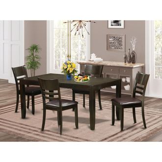 East West Furniture 5 Pc Dining set-Table Table with Leaf and 4 Dining Chairs