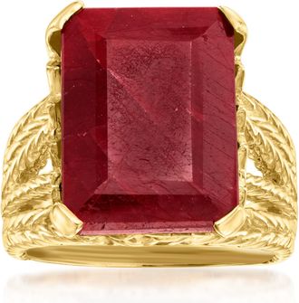 Ross-Simons Ruby Multi-Row Ring in 18kt Gold Over Sterling