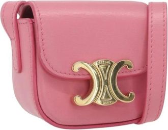 Celine Pre-owned Vintage Cross Body Bag - Dames - Vintage Schoudertas - Roze - ONE Size - Leer - Vintage
