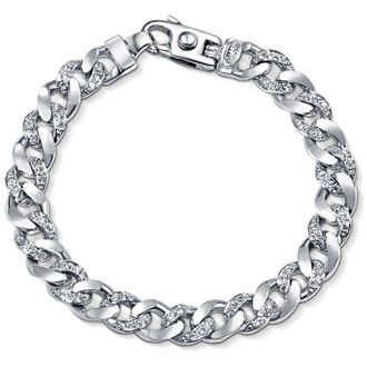 Pompeii3 Mens 14k Gold (45gram) or Platinum (72gram) 9.5mm Diamond Bracelet 8.5