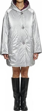 OOF Wear Reversible Mid-Length Jacket With Hood In Silver/plum