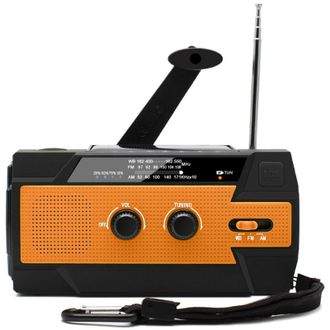 OEM Radio Port&aacute;til Solar Con Manivela, Radio Recargable Con Dinamo, Am/fm/wb, Bater&iacute;a Recargable Integrada De 4000 Mah, 4 Modos, Linterna Led, Alarma Sos 