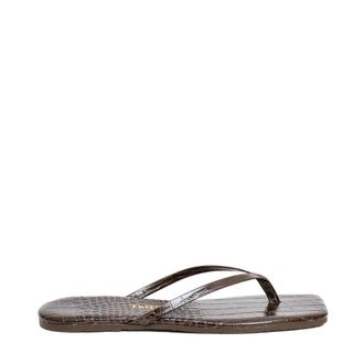 Tkees Flip Flops, female, Brown, Size: 7 US Square Toe Lily Croc Flip Flops