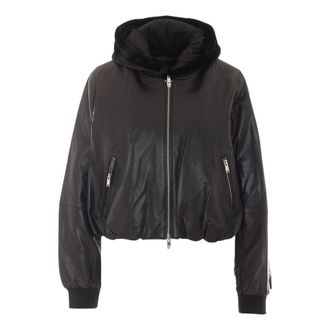 Moose Knuckles Cardin Leather Bomber - Jackets - Mujer - Negro - S