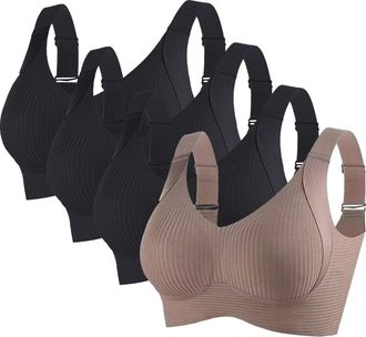 Generic 4 Pack Jelly Bras for Women Sports Bras High Impact Push Up Bralettes Full Coverage No Underwire Jelly Bra with Adjustable Straps Plus Size Support Wi