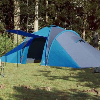 vidaXL vidaXL Tenda da Campeggio a Cupola per 4 Persone Blu Impermeabile
