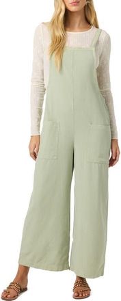 O'Neill Summerlin 2 Cotton & Linen Overalls in Desert Sage at Nordstrom, Size Small