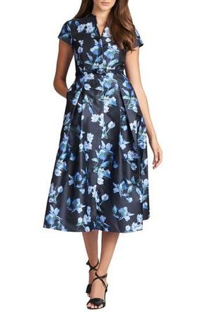 Sachin & Babi Martine Floral Print Belted Midi Dress in Night Sky Venetian Petal at Nordstrom Rack, Size 6