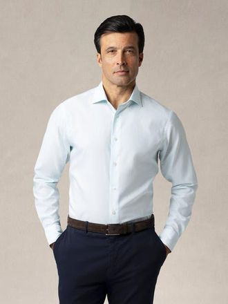 Robert Talbott Reynolds Dobby Stripe Contemporary Fit Shirt in Pale Aqua at Nordstrom, Size 16.5