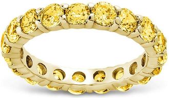 Sterling Forever Sterling Silver Gracie Canary CZ Eternity Ring