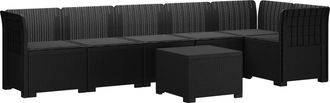 vidaXL Sof&aacute; De Jard&iacute;n Para 6 Personas Con Cojines Estilo Rattan Pp Vidaxl