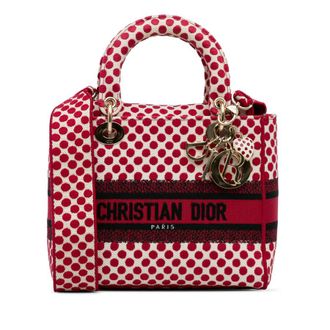 Dior Pre-owned Dior Dior DiorAmour Medium Embroidered Canvas Dots Lady D Lite Ladies 50-MA-0260