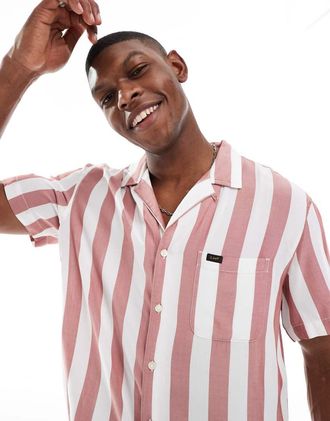 Lee relaxed resort shirt in cream stripe-Multi
