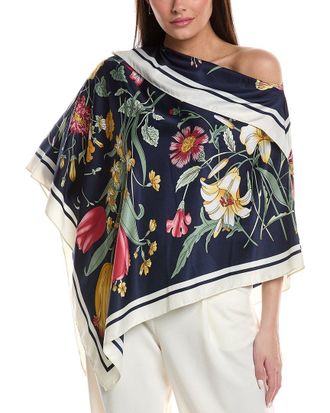 La Fiorentina Floral Poncho