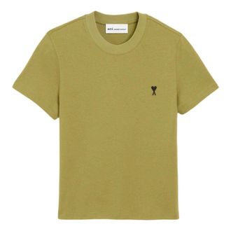 Ami (WMNS) AMI Army Army de Heart Crop T-shirt Green FTS347-724-A035