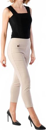 Joseph Ribkoff Cropped Woven Pants In Moonstone
