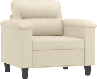 vidaXL Sill&oacute;n Cuero Sint&eacute;tico Crema 60 Cm Vidaxl