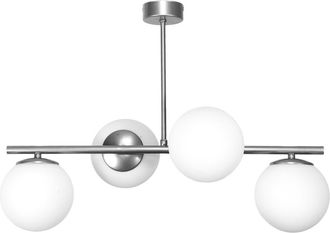 OEM L&aacute;mpara Colgante De Techo Tipo Ara&ntilde;a Con Pantallas De Bolas De Cristal, Casquillo E14, Led, Color Plata Titanio 14-910