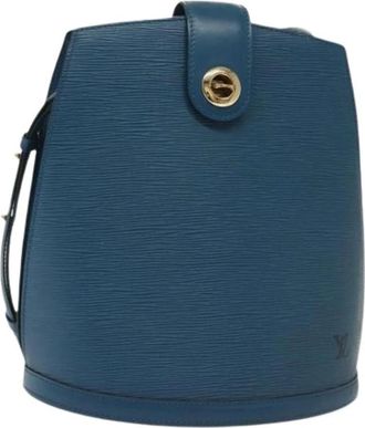 Louis Vuitton Tweedehands leren Louis Vuitton tassen - Dames - Vintage Tas - Blauw - ONE Size - Leer - Vintage
