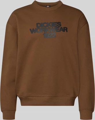 Dickies Sweatshirt mit Label-Print Modell TORREY in Dunkelbraun, Gr&ouml;&szlig;e XXL