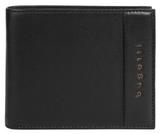 Bugatti Geldb&ouml;rse BUGATTI NOME, Herren, schwarz, Leder, leicht gl&auml;nzend, unifarben, Kleinlederwaren Geldb&ouml;rse, echt Leder