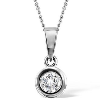The Diamond Store Emily Platinum Diamond Pendant Necklace 0.33CT H/SI