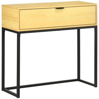 HOMCOM Mesa consola 80x30x76 cm madera natural