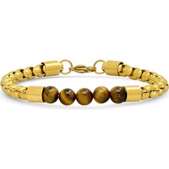 Steeltime Circle Linked Stone Bracelet in Yellow-Brown at Nordstrom Rack