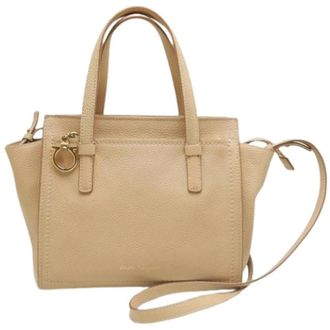 Ferragamo Pre-owned Handbags, female, Beige, Size: ONE SIZE Pre-owned Handbag