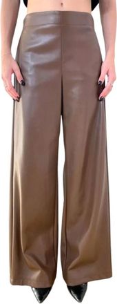 Marella Dames, Broeken, Bruin, Maat: M Leer