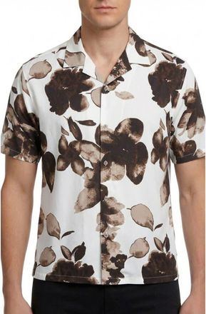 Report Collection Abstract Print Camp Shirt in 97 Taupe at Nordstrom Rack, Size X-Large