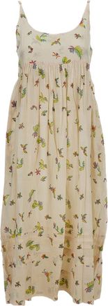 Injiri Cotton Slip Dress with Floral Pattern and Side Pockets