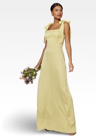 Maids to Measure Allegra Tie Shoulder Bridesmaid Dress in Yellow at Nordstrom, Size 12